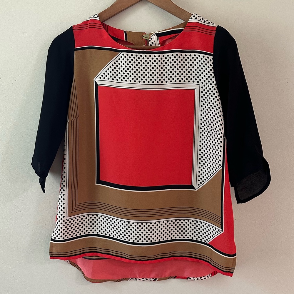 MNG Collection Geometric Pattern Blouse